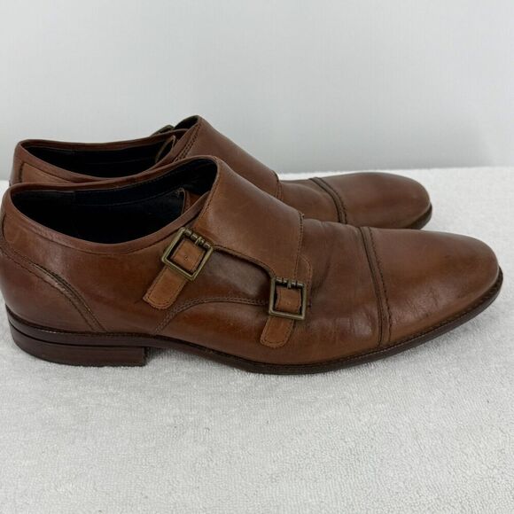 Cole Haan Mens 11 Warner Grand Monk Strap Buckle Brown Leather Shoes C29035 main image 4